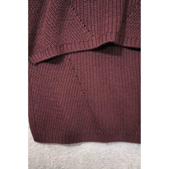 Anthropologie MOTH High Low Turtleneck Sweater Size L  Color Eggplant - Picture 5 of 8